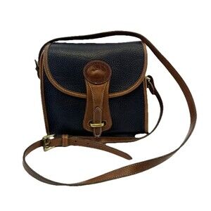 Dooney Bourke Essex Crossbody Dark Navy Pebbled Leather Flap Strap All Weather